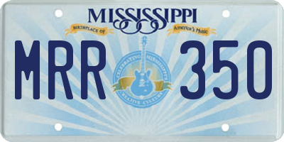 MS license plate MRR350