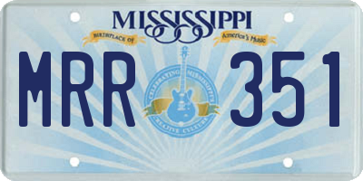 MS license plate MRR351