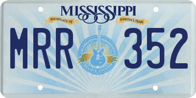 MS license plate MRR352