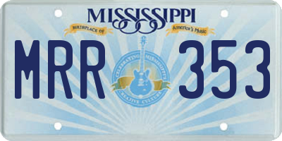 MS license plate MRR353