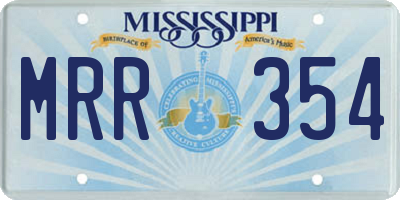 MS license plate MRR354