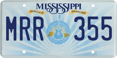 MS license plate MRR355