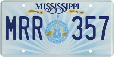 MS license plate MRR357