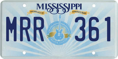 MS license plate MRR361