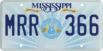 MS license plate MRR366