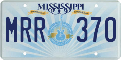 MS license plate MRR370