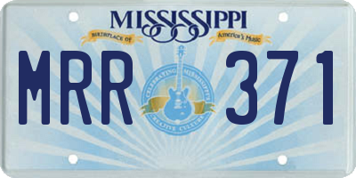 MS license plate MRR371