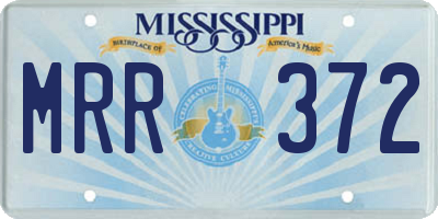 MS license plate MRR372