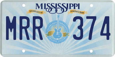 MS license plate MRR374
