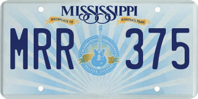 MS license plate MRR375