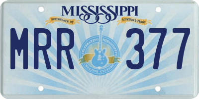MS license plate MRR377