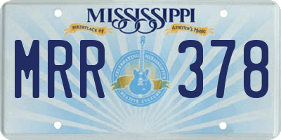 MS license plate MRR378