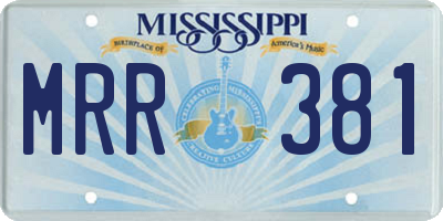 MS license plate MRR381