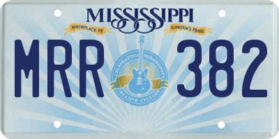 MS license plate MRR382