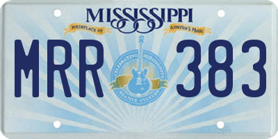 MS license plate MRR383