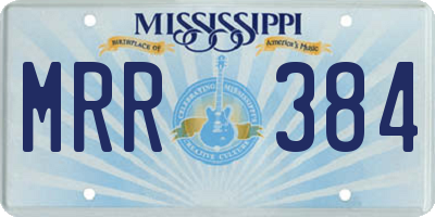 MS license plate MRR384