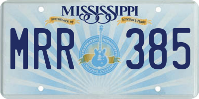 MS license plate MRR385
