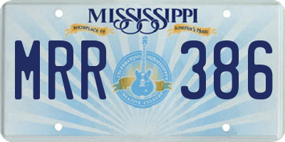 MS license plate MRR386