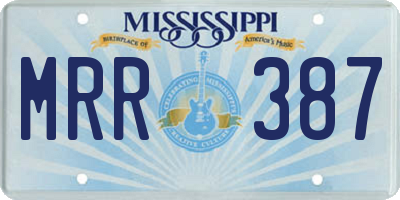MS license plate MRR387