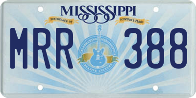 MS license plate MRR388