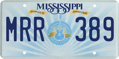 MS license plate MRR389