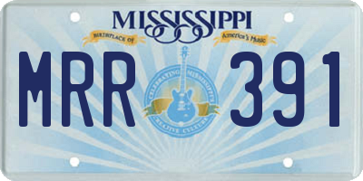 MS license plate MRR391