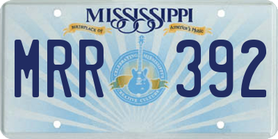 MS license plate MRR392