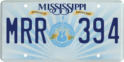 MS license plate MRR394