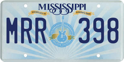 MS license plate MRR398