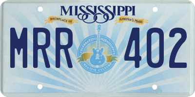 MS license plate MRR402