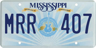 MS license plate MRR407