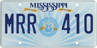 MS license plate MRR410