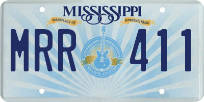 MS license plate MRR411