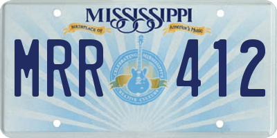 MS license plate MRR412