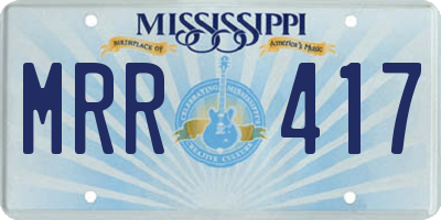 MS license plate MRR417