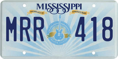 MS license plate MRR418