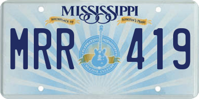 MS license plate MRR419