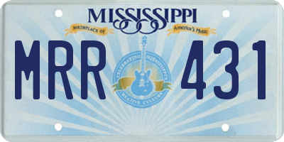 MS license plate MRR431