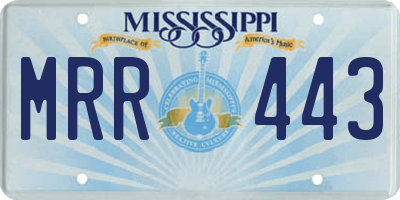MS license plate MRR443