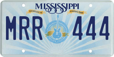 MS license plate MRR444