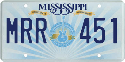 MS license plate MRR451