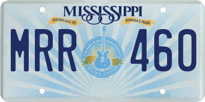 MS license plate MRR460