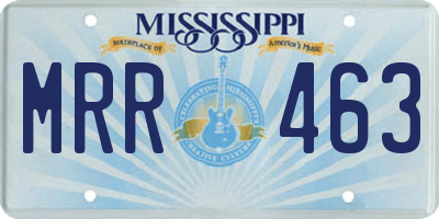 MS license plate MRR463