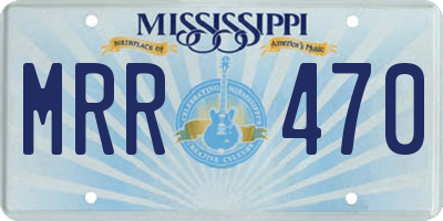 MS license plate MRR470