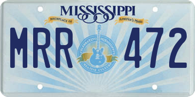 MS license plate MRR472