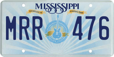 MS license plate MRR476