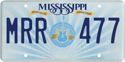 MS license plate MRR477