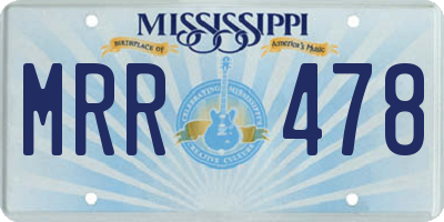 MS license plate MRR478