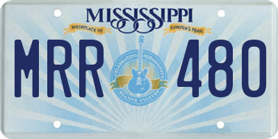 MS license plate MRR480