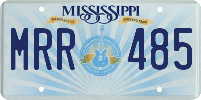 MS license plate MRR485